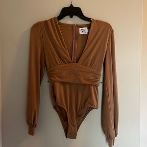 Princess Polly bodysuit, brown, womens 2